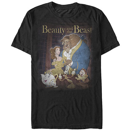 Disney Beauty And The Beast Poster Black T-Shirt