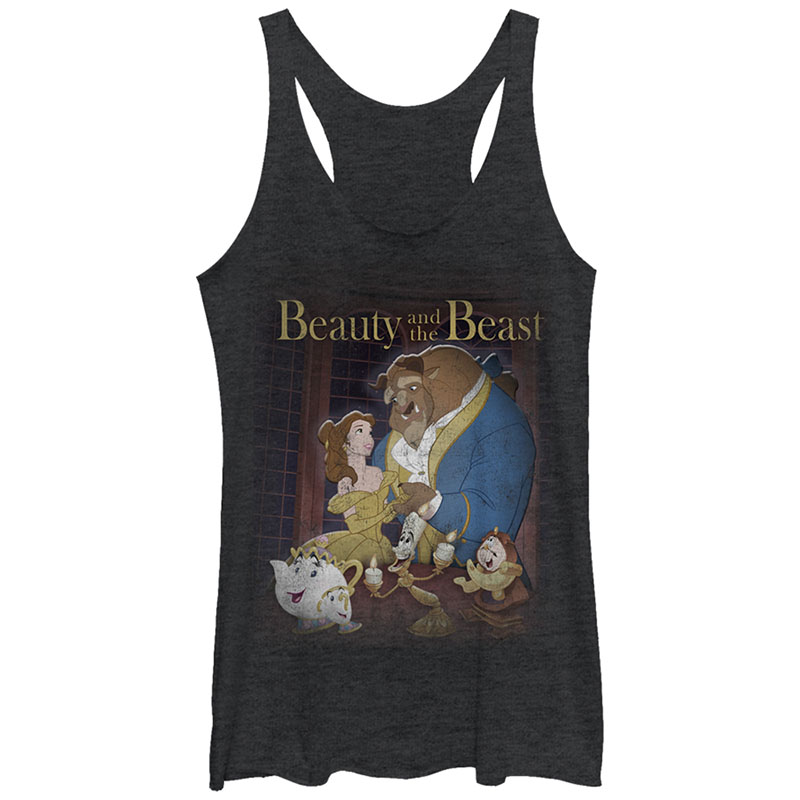 Disney Beauty And The Beast Poster Black Juniors Tank Top Disney Beauty And The Beast Poster Black Juniors Tank Top