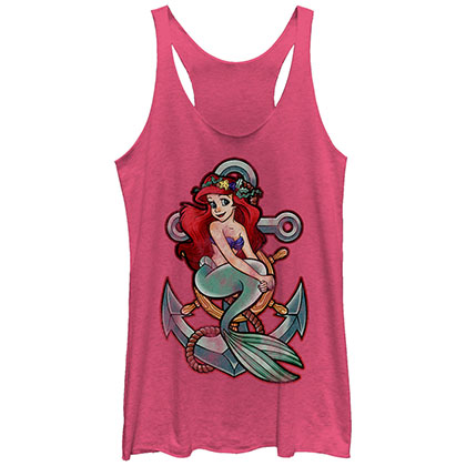 Disney The Little Mermaid Anchor Pink Juniors Tank Top