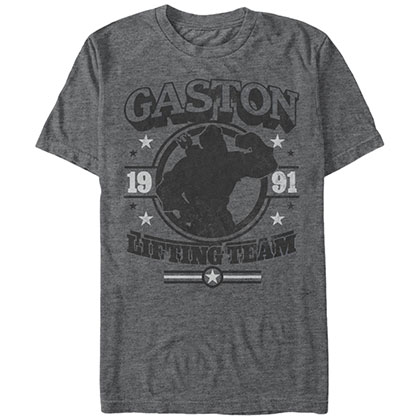Disney Beauty And The Beast Gaston Gym Gray T-Shirt