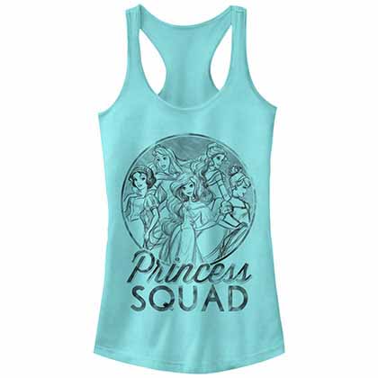 Disney Princesses Princess Squad Blue Juniors Tank Top