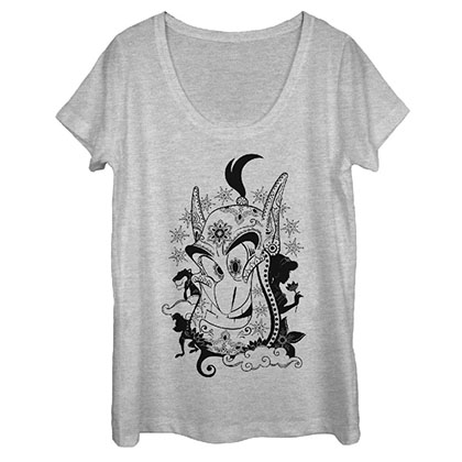 Disney Aladdin Genie Lotus Gray Juniors T-Shirt