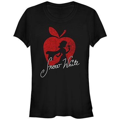 Disney Snow White Silhouette Black Juniors T-Shirt