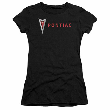Pontiac Modern Pontiac Arrowhead Black Juniors T-Shirt