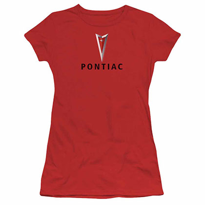 Pontiac Centered Arrowhead Red Juniors T-Shirt