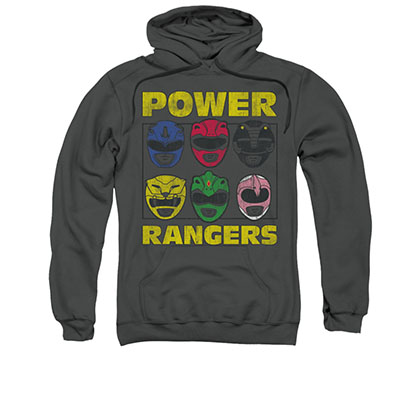 Power Ranger Heads Gray Pullover Hoodie