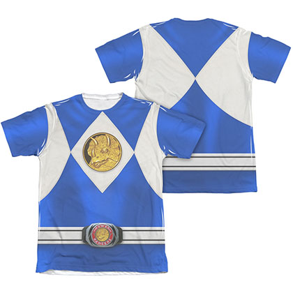 Power Rangers Emblem Costume Blue Sublimation T-Shirt