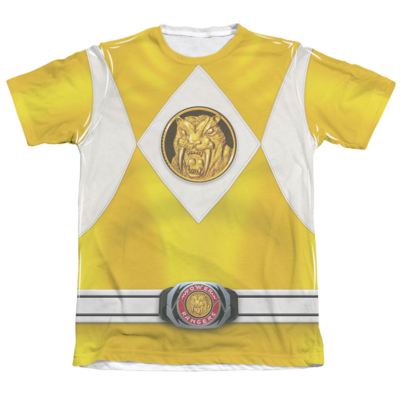 Power Rangers Yellow Ranger Front and Back Print Costume Tee Power Rangers Yellow Ranger Front and Back Print Costume Tee
