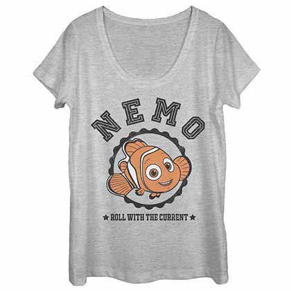 Disney Pixar Finding Dory Nemo Varsity Gray Juniors T-Shirt