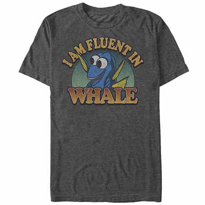 Disney Pixar Finding Dory Fluent Whale Gray T-Shirt