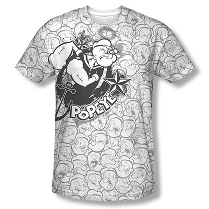 Popeye Many Faces Sublimation T-Shirt
