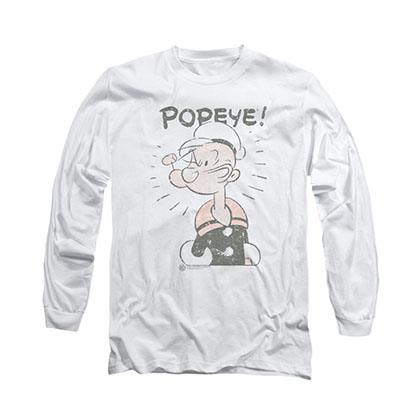 Popeye Old Seafarer White Long Sleeve T-Shirt