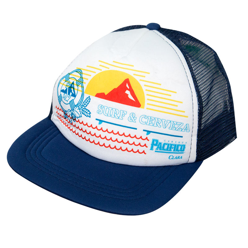 Pacifico Navy Blue Surf & Cerveza Trucker Hat