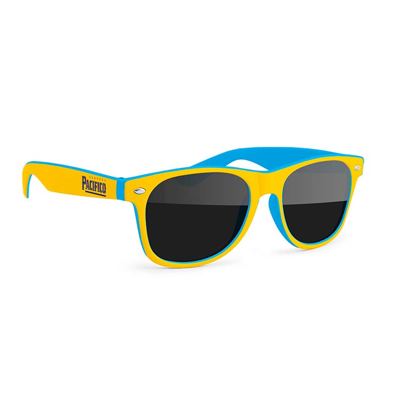 Pacifico Teal And Yellow Two-Tone Wayfarer Sunglasses Pacifico Teal And Yellow Two-Tone Wayfarer Sunglasses