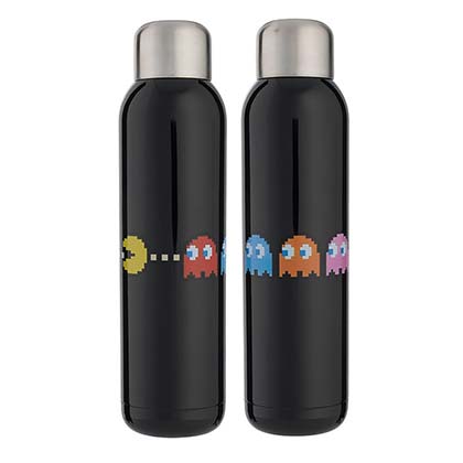 Pac-Man Black Stainless Steel 22oz Water Bottle