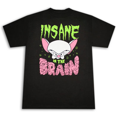 Animaniacs Insane In The Brain Black Graphic Tee Shirt