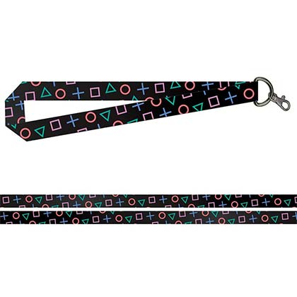 Playstation Buttons Black Wide Lanyard ID Holder