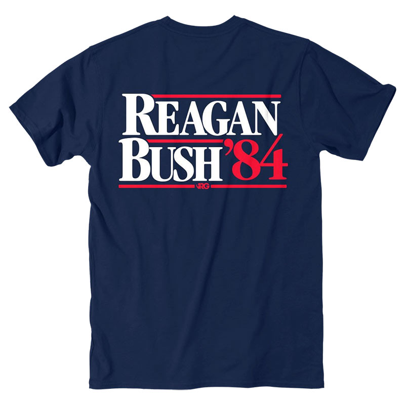 Rowdy Gentleman Men's Navy Blue Reagan Bush 84 T-Shirt Rowdy Gentleman Men's Navy Blue Reagan Bush 84 T-Shirt