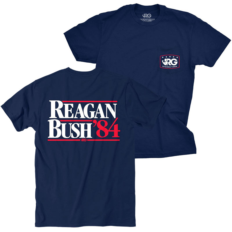 Rowdy Gentleman Men's Navy Blue Reagan Bush 84 T-Shirt Rowdy Gentleman Men's Navy Blue Reagan Bush 84 T-Shirt