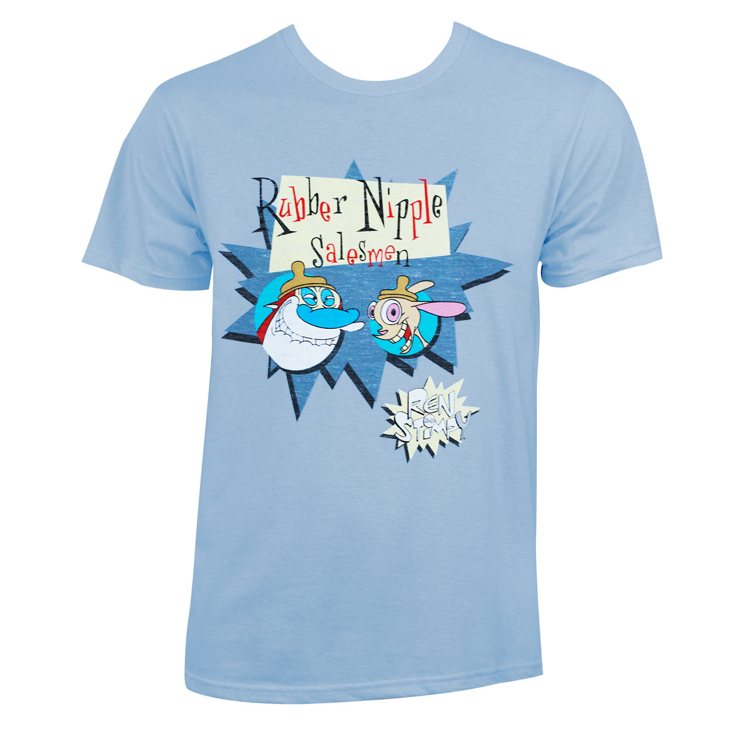 Ren and Stimpy Rubber Nipples Salesmen Tee Shirt Blue | eBay