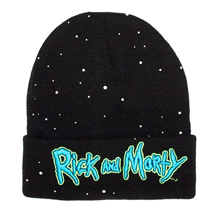 Rick And Morty Glow In The Dark Black Winter Hat