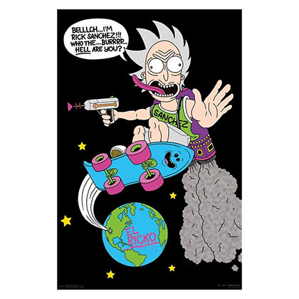 Rick and Morty Greetings Skateboard Poster