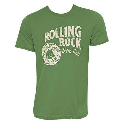Rolling Rock White Logo Men's Green T-Shirt