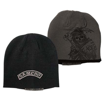 Sons Of Anarchy Reversible Black &amp; Grey Beanie