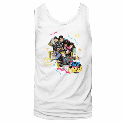 Saved By The Bell Pastel White  Tank Top