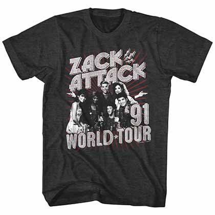 Saved By The Bell Zack Attack World Tour Mens Gray T-Shirt