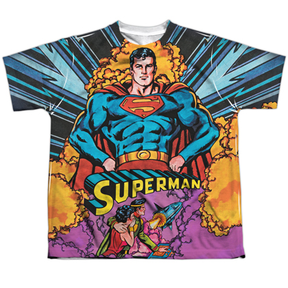 Superman Blast Off Youth Tshirt