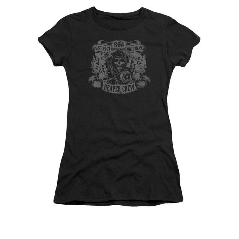 Sons Of Anarchy Original Reaper Crew Black Juniors T-Shirt Sons Of Anarchy Original Reaper Crew Black Juniors T-Shirt