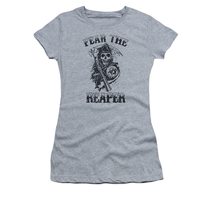 Sons Of Anarchy Fear The Reaper Gray Juniors T-Shirt