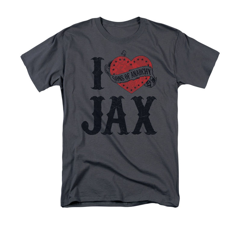 Sons Of Anarchy I Heart Jax Gray Tee Shirt
