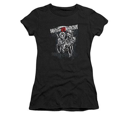 Sons Of Anarchy Reaper Logo Black Juniors T-Shirt