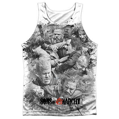 Sons Of Anarchy Brawl White Sublimation Tank Top