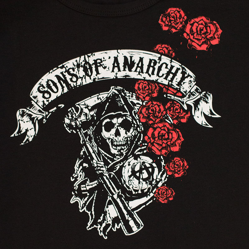 Sons Of Anarchy Womens Slashed Long Sleeve Roses Shirt
