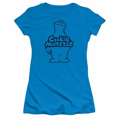 Sesame Street Cookie Body Blue Juniors T-Shirt