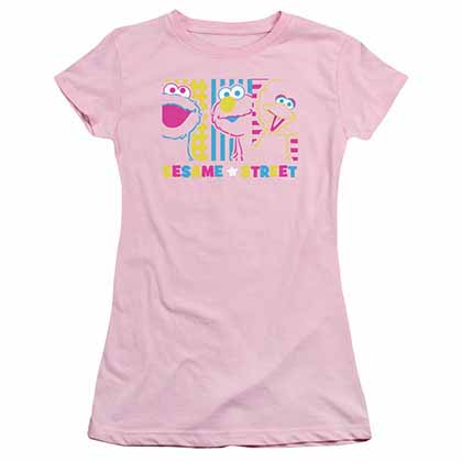 Sesame Street See Em Why Pink Juniors T-Shirt