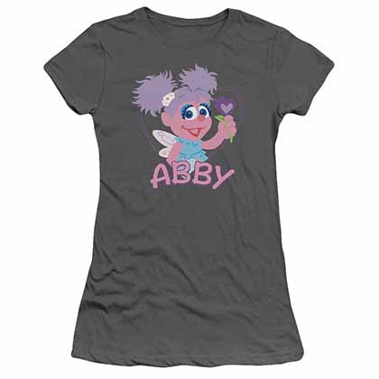 Sesame Street Flat Abby Gray Juniors T-Shirt