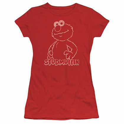Sesame Street Studmuffin Red Juniors T-Shirt