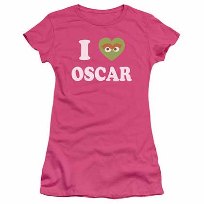 Sesame Street I Heart Oscar Pink Juniors T-Shirt