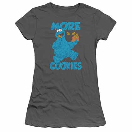 Sesame Street More Cookies Gray Juniors T-Shirt