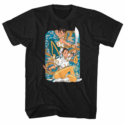 Street Fighter Dual Chun Li Black T-Shirt