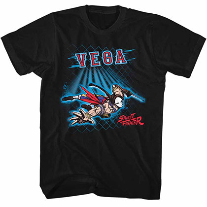 Street Fighter Vega Fence Black T-Shirt