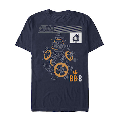 Star Wars The Last Jedi BB8 Schematic Tshirt
