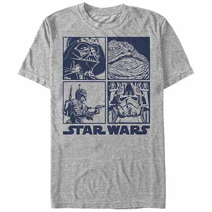 Star Wars Baddies Gray T-Shirt