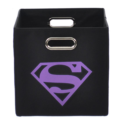  Superman Logo Purple Black Folding Storage Bin 