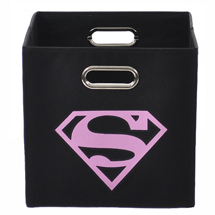  Superman Logo Pink Black Folding Storage Bin 