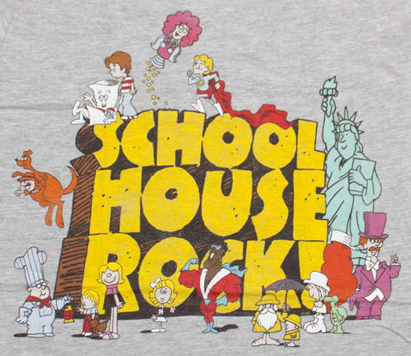 Schoolhouse Rock Classic Logo Grey Juniors Graphic TShirt ...